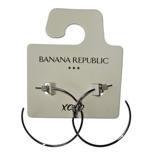 Banana Republic Silver Hoop Earrings, NWT
